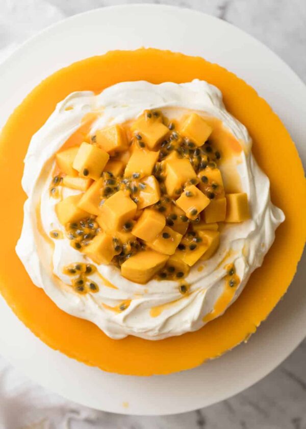 最好的芒果食谱-芒果芝士蛋糕。