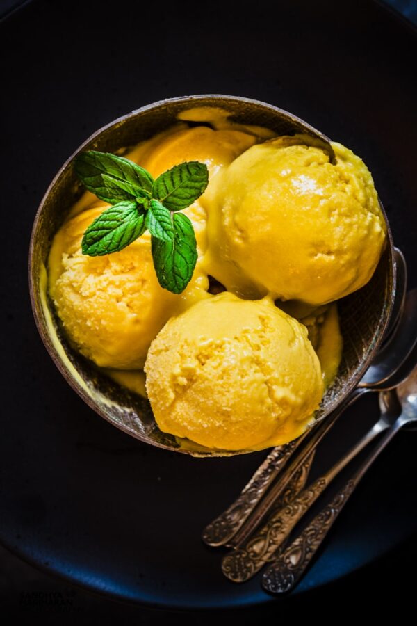 最好的芒果食谱-芒果冰淇淋。