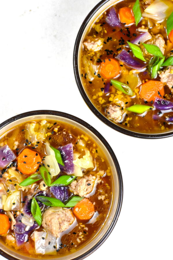 35个最健康的晚餐主意——蛋卷汤。